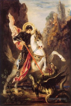 st george Symbolisme mythologique biblique Gustave Moreau Peinture à l'huile